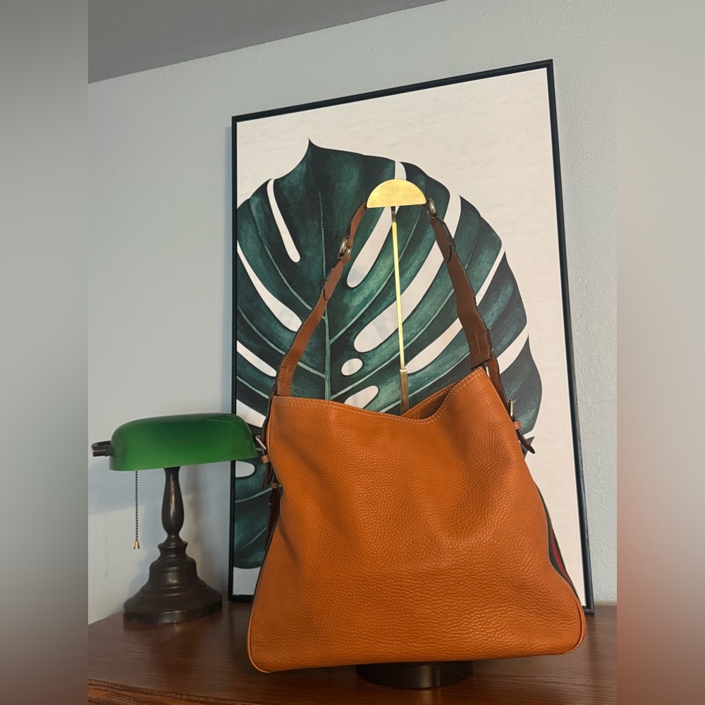 Gucci Heritage Grained Leather Sherry Line Shoulder Bag COA - Picture 3 of 13